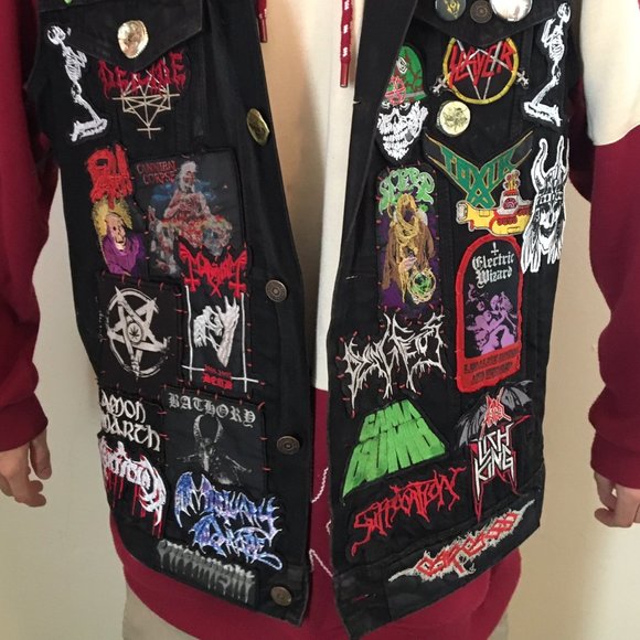 *RARE* Hand Stitched Levi's Patched Metal Vest - Picture 3 of 5